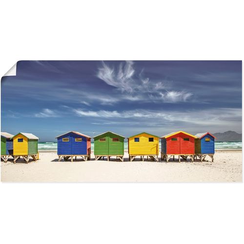 4062144643815 - Wandbild ARTLAND Bunte Strandhäuser bei Kapstadt Bilder Gr B H 60 cm x 30 cm Poster Strandbilder Querformat 1 St bunt Kunstdrucke als Alubild Leinwandbild Wandaufkleber oder Poster in versch Größen