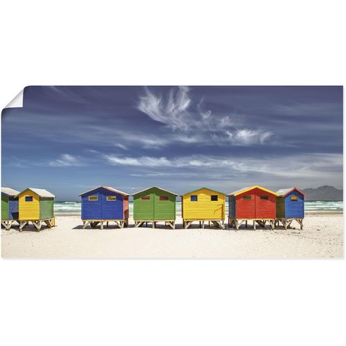 4062144643785 - Wandbild ARTLAND Bunte Strandhäuser bei Kapstadt Bilder Gr B H 100 cm x 50 cm Poster Strandbilder Querformat 1 St bunt Kunstdrucke als Alubild Leinwandbild Wandaufkleber oder Poster in versch Größen
