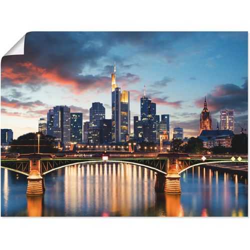 4057738360858 - Wandbild ARTLAND Frankfurt am Main Skyline II Bilder Gr B H 80 cm x 60 cm Poster Deutschland Querformat 1 St blau Bild Poster Bilder als Alubild Leinwandbild Wandaufkleber oder in versch Größen