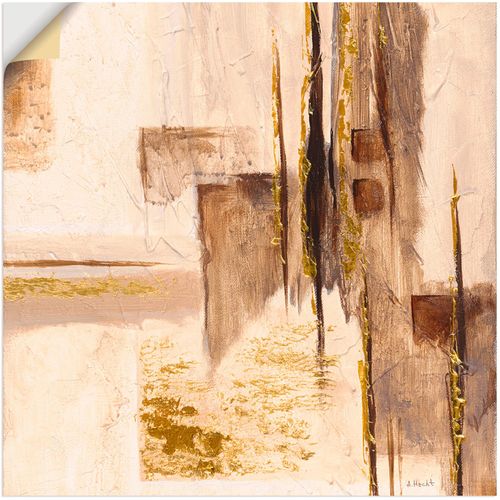 4057738203353 - Wandbild ARTLAND Goldene Silhouette I Bilder Gr B H 50 cm x 50 cm Wandaufkleber - Vinyl Muster 1 St beige (naturfarben) Bild Poster Bilder als Alubild Leinwandbild Wandaufkleber oder in versch Größen