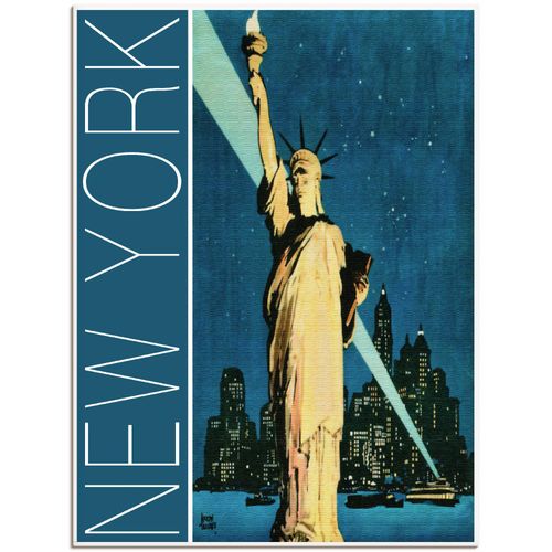4062144214909 - Wandbild ARTLAND New York Vintage Reiseplakat Bilder Gr B H 30 cm x 40 cm Leinwandbild Amerika Hochformat 1 St blau Bild Poster Bilder als Alubild Leinwandbild Wandaufkleber oder in versch Größen