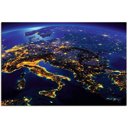 4062144059944 - Wandbild ARTLAND Südliches Europa vom Weltraum Bilder Gr B H 60 cm x 40 cm Leinwandbild Weltall & Kosmos Querformat 1 St gelb Bild Poster Bilder als Alubild Leinwandbild Wandaufkleber oder in versch Größen