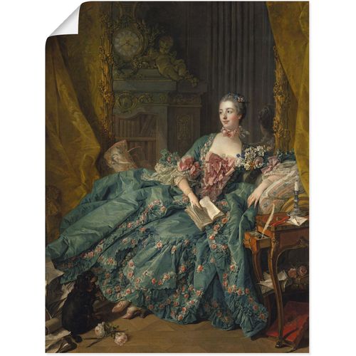 4055327553681 - Wandbild ARTLAND Bildnis der Marquise de Pompadour 1756 Bilder Gr B H 30 cm x 40 cm Poster Frau 1 St grün Bild Poster Bilder als Leinwandbild Wandaufkleber oder in versch Größen