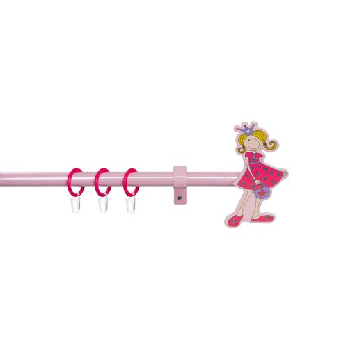 4015161011822 - Gardinenstange Prinzessin Leonie Gardinenstangen Gr L 130 cm - 240 cm Ø 16 mm 1 läufig pink (pink rosé) Kinder Gardinenstangen für pink-rosé
