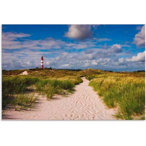 4059745798341 - Wandbild ARTLAND Strandweg zum Leuchtturm - Insel Amrum Bilder Gr B H 30 cm x 20 cm Alu-Dibond-Druck Küste 1 St bunt Kunstdrucke Bilder als Alubild Leinwandbild Wandaufkleber oder Poster in versch Größen