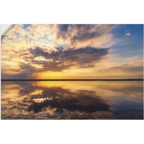 4062144647318 - Wandbild ARTLAND Abendstimmung Bilder Gr B H 60 cm x 40 cm Wandaufkleber - Vinyl Bilder vom Sonnenuntergang & -aufgang Querformat 1 St orange Kunstdrucke als Alubild Leinwandbild Wandaufkleber oder Poster in versch Größen