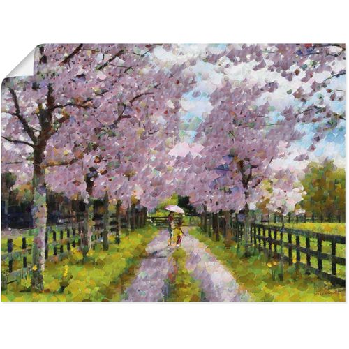 4062144704516 - Wandbild ARTLAND Der Weg ins Paradies Bilder Gr B H 120 cm x 90 cm Poster Baumbilder Querformat 1 St pink Kunstdrucke als Alubild Leinwandbild Wandaufkleber oder Poster in versch Größen