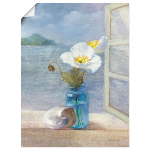 4055327754323 - Wandbild ARTLAND Küsten Blumen II Bilder Gr B H 45 cm x 60 cm Poster Arrangements Hochformat 1 St blau Bild Poster Bilder als Leinwandbild Wandaufkleber oder in versch Größen