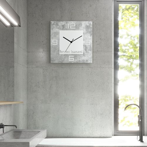 4062144894668 - Wanduhr BRUNO BANANI Beton auf Alu Wanduhren Gr B H T 30 cm x 30 cm x 03 cm Funkuhr grau Wanduhren analog 30 cm
