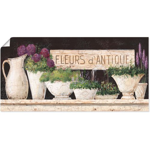 4055327298537 - Wandbild ARTLAND Antike Blumen Bilder Gr B H 60 cm x 30 cm Poster Vasen & Töpfe 1 St beige (naturfarben) Bild Poster Bilder als Alubild Leinwandbild Wandaufkleber oder in versch Größen