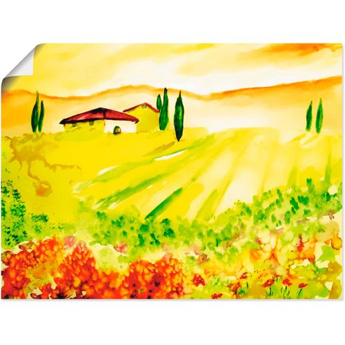 4055327667692 - Wandbild ARTLAND Licht der Toskana Bilder Gr B H 80 cm x 60 cm Poster Felder 1 St gelb Bild Kunstdruck Kunstdrucke Bilder als Leinwandbild Wandaufkleber oder Poster in versch Größen