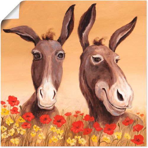 4055327272766 - Wandbild ARTLAND Esel Bilder Gr B H 40 cm x 40 cm Poster Haustiere 1 St beige (naturfarben) Bild Metallbild Metallbilder Bilder als Alubild Leinwandbild Wandaufkleber oder Poster in versch Größen