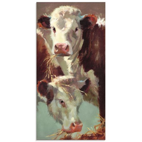 4058661333568 - Glasbild ARTLAND Kauen und Schlucken Bilder Gr B H 30 cm x 60 cm Glasbild Haustiere Hochformat 1 St weiß Bild Glasbild Glasbilder Bilder in verschiedenen Größen