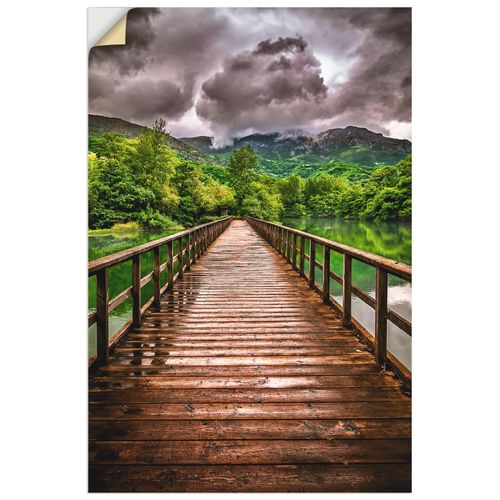 4062144012741 - Wandbild ARTLAND Weg in die Endlosigkeit Bilder Gr B H 60 cm x 90 cm Wandaufkleber - Vinyl Berge Hochformat 1 St braun Bild Poster Bilder als Alubild Leinwandbild Wandaufkleber oder in versch Größen