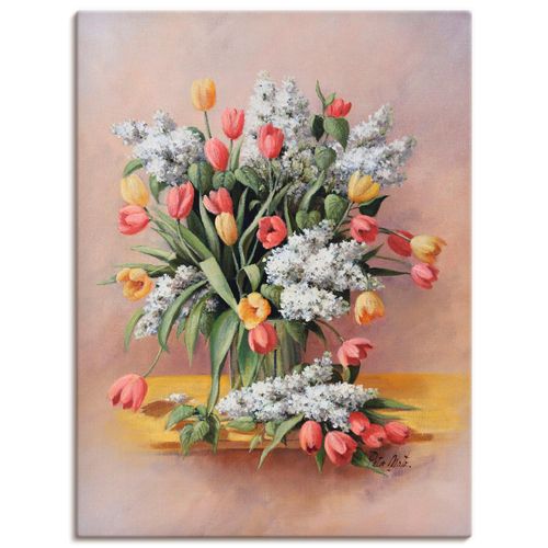 4055327479943 - Wandbild ARTLAND Tulpen II Bilder Gr B H 45 cm x 60 cm Leinwandbild Blumen Hochformat 1 St beige (naturfarben) Bild Poster Bilder als Leinwandbild Wandaufkleber oder in versch Größen