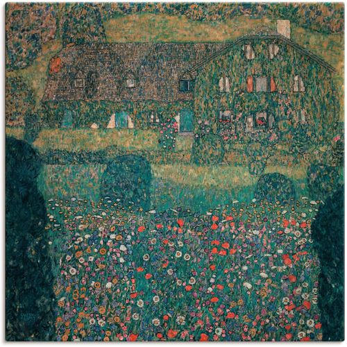 4055327228947 - Wandbild ARTLAND Landhaus am Attersee 1914 Bilder Gr B H 40 cm x 40 cm Leinwandbild Garten 1 St bunt Bild Metallbild Metallbilder Bilder als Alubild Leinwandbild Wandaufkleber oder Poster in versch Größen