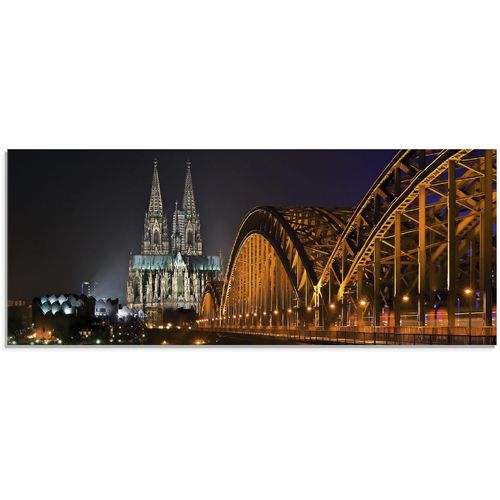 4059745111478 - Glasbild ARTLAND Kölner Dom mit Brücke Bilder Gr B H 125 cm x 50 cm Glasbild Deutschland 1 St schwarz Glasbilder in verschiedenen Größen 4059745111478 - Glasbild ARTLAND Kölner Dom mit Brücke Bilder Gr B H 125 cm x 50 cm Glasbild Deutschland 1 St schwarz Glasbilder in verschiedenen Größen