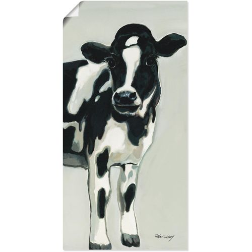 4055327295895 - Wandbild ARTLAND Kuh Bilder Gr B H 30 cm x 60 cm Poster Haustiere 1 St schwarz Bild Poster Bilder als Alubild Leinwandbild Wandaufkleber oder in versch Größen