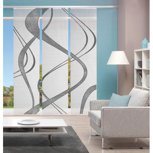 4056751381604 - Schiebegardine VISION S TIBANO LINKS Gr 1 grau B60cm H260cm Polyester Gardinen HxB 260x60 BAMBUS OPTIK