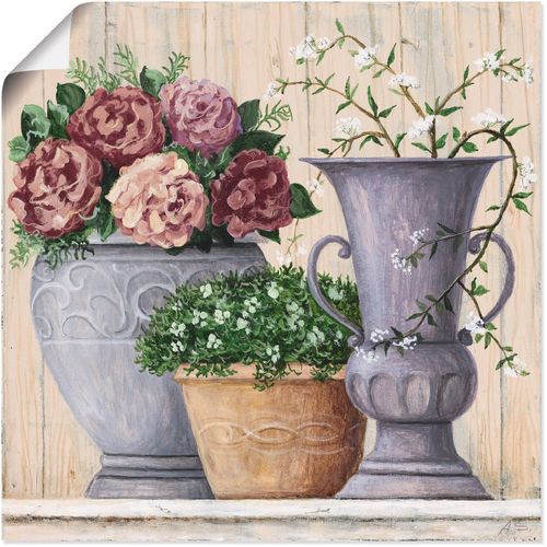 4055327275200 - Wandbild ARTLAND Antike Blumen_hell Bilder Gr B H 30 cm x 30 cm Poster Vasen & Töpfe 1 St beige (naturfarben) Bild Metallbild Metallbilder Bilder als Alubild Leinwandbild Wandaufkleber oder Poster in versch Größen