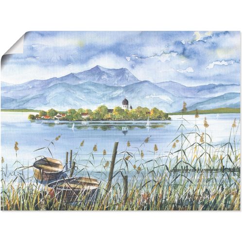 4055327831352 - Wandbild ARTLAND Seeblick Herreninsel Bilder Gr B H 60 cm x 45 cm Poster Gewässer 1 St blau Bild Kunstdruck Poster Bilder als Leinwandbild Wandaufkleber oder in versch Größen