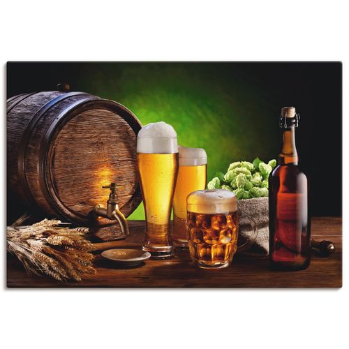 4059745865487 - Wandbild ARTLAND Bier Stillleben Bilder Gr B H 30 cm x 20 cm Leinwandbild Getränke Querformat 1 St braun Bild Poster Bilder als Alubild Leinwandbild Wandaufkleber oder in versch Größen