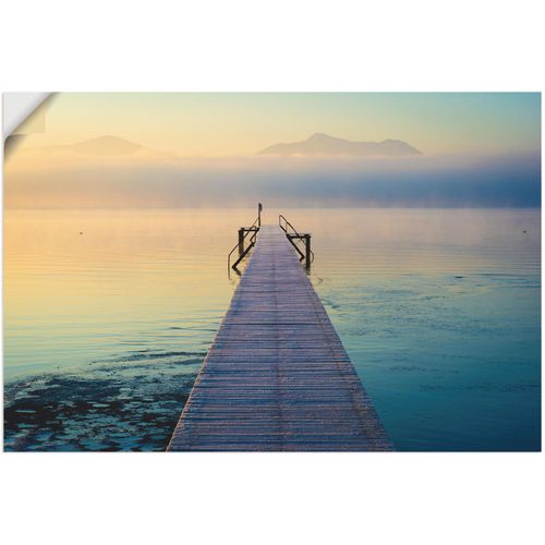 4062144639436 - Wandbild ARTLAND Sonnenaufgang am Chiemsee Bilder Gr B H 60 cm x 40 cm Wandaufkleber - Vinyl Seebilder Querformat 1 St blau Kunstdrucke als Alubild Leinwandbild Wandaufkleber oder Poster in versch Größen