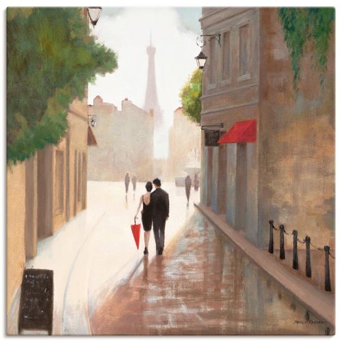 4055327713023 - Wandbild ARTLAND Paris Romanze I Bilder Gr B H 50 cm x 50 cm Leinwandbild Frankreich quadratisch 1 St beige (naturfarben) Bild Poster Bilder als Leinwandbild Wandaufkleber oder in versch Größen