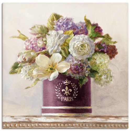 4055327721554 - Wandbild ARTLAND Tulpen in Auberginer Hutschachtel Bilder Gr B H 30 cm x 30 cm Leinwandbild Blumen quadratisch 1 St lila Bild Poster Bilder als Leinwandbild Wandaufkleber oder in versch Größen