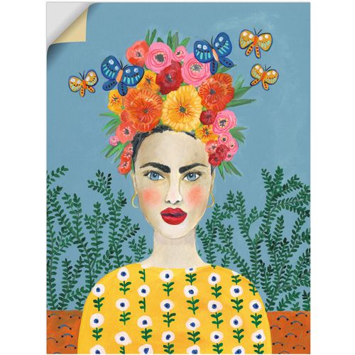 4062144826317 - Wandbild ARTLAND Frida-Kopfschmuck I Bilder Gr B H 45 cm x 60 cm Wandaufkleber - Vinyl Bilder von Frauen Hochformat 1 St bunt Kunstdrucke als Alubild Leinwandbild Wandaufkleber oder Poster in versch Größen