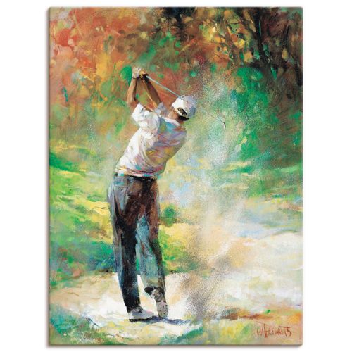 4057738453116 - Wandbild ARTLAND Ein perfekter Tag Bilder Gr B H 90 cm x 120 cm Leinwandbild Sport Hochformat 1 St grün Bild Leinwandbild Kunstdrucke Bilder als Leinwandbild Wandaufkleber oder Poster in versch Größen