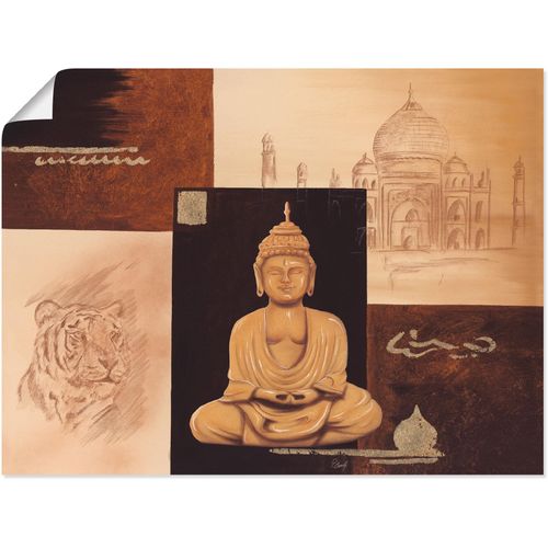 4055327294300 - Wandbild ARTLAND Indisches Gefühl II Bilder Gr B H 40 cm x 30 cm Poster Religion 1 St braun Bild Poster Bilder als Alubild Leinwandbild Wandaufkleber oder in versch Größen