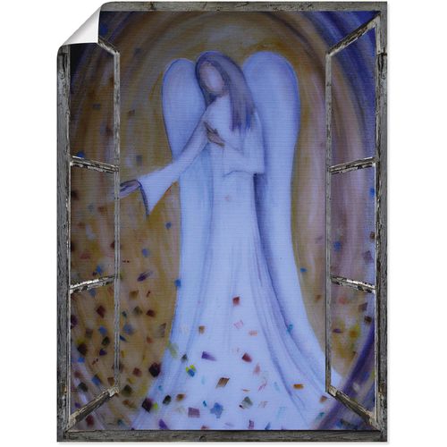 4058661149626 - Wandbild ARTLAND Fensterblick - Engel Bilder Gr B H 45 cm x 60 cm Poster Religion 1 St blau Bild Kunstdruck Kunstdrucke Bilder als Alubild Leinwandbild Wandaufkleber oder Poster in versch Größen