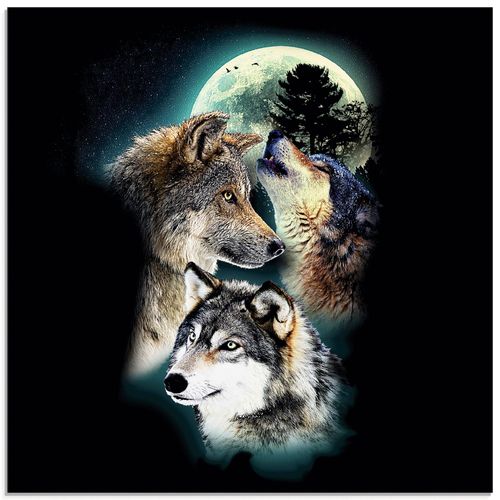 4059745973274 - Glasbild ARTLAND Phantasie Wolf Wölfe mit Mond Bilder Gr B H 30 cm x 30 cm Glasbild Wildtiere quadratisch 1 St schwarz Bild Glasbild Glasbilder Bilder in verschiedenen Größen 4059745973274 - Glasbild ARTLAND Phantasie Wolf Wölfe mit Mond Bilder Gr B H 30 cm x 30 cm Glasbild Wildtiere quadratisch 1 St schwarz Bild Glasbild Glasbilder Bilder in verschiedenen Größen
