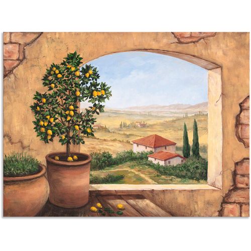 4057738407003 - Wandbild ARTLAND Fenster in der Toskana Bilder Gr B H 40 cm x 30 cm Alu-Dibond-Druck Fensterblick 1 St beige (naturfarben) Bild Poster Bilder als Alubild Leinwandbild Wandaufkleber oder in versch Größen
