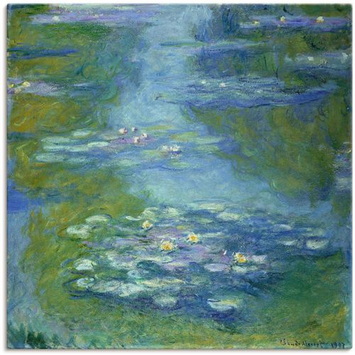 4055327095532 - Wandbild ARTLAND Seerosen 1907 Bilder Gr B H 100 cm x 100 cm Leinwandbild Blumen 1 St blau Bild Poster Bilder als Alubild Leinwandbild Wandaufkleber oder in versch Größen
