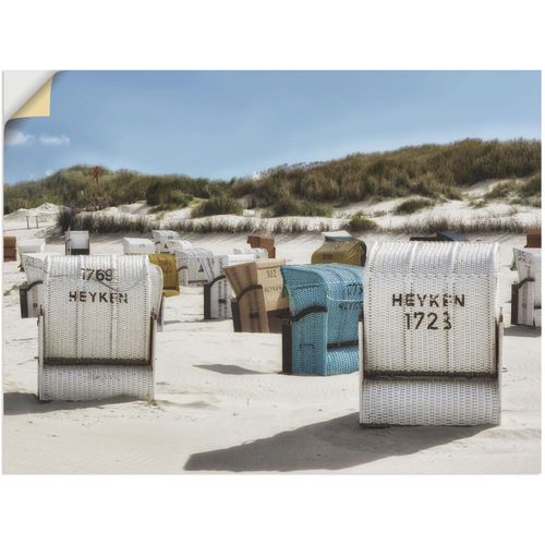 4062144296752 - Wandbild ARTLAND Ein Tag am Meer Bilder Gr B H 60 cm x 45 cm Wandaufkleber - Vinyl Strand 1 St weiß Bild Kunstdruck Leinwandbild Kunstdrucke Bilder als Leinwandbild Wandaufkleber oder Poster in versch Größen
