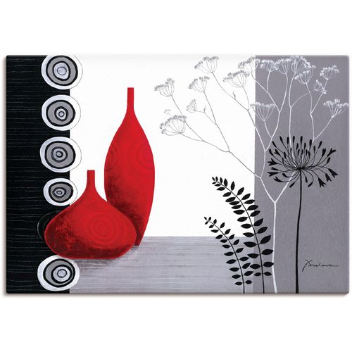 4055327162135 - Wandbild ARTLAND Rote Vasen Bilder Gr B H 100 cm x 70 cm Leinwandbild Vasen & Töpfe 1 St grau Bild Poster Bilder als Alubild Leinwandbild Wandaufkleber oder in versch Größen