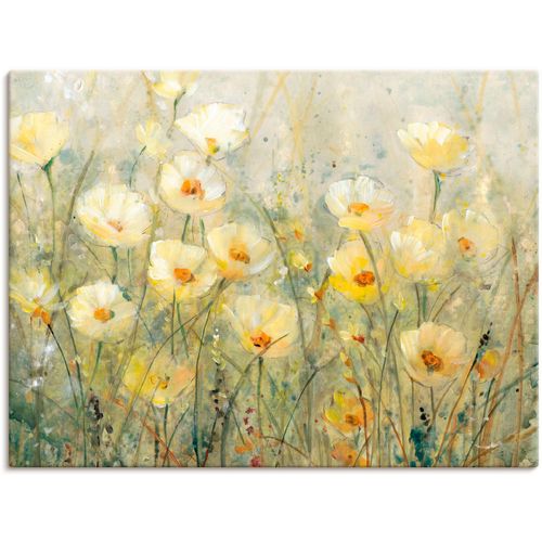 4058661384096 - Wandbild ARTLAND Sommer in voller Blüte I Bilder Gr B H 60 cm x 45 cm Leinwandbild Blumenwiese Querformat 1 St gelb Bild Metallbild Metallbilder Bilder als Alubild Leinwandbild Wandaufkleber oder Poster in versch Größen