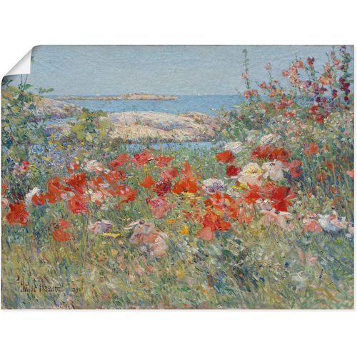 4062144794845 - Wandbild ARTLAND Celia Thaxters Garten 1890 Bilder Gr B H 60 cm x 45 cm Poster Blumenwiese Querformat 1 St rot Kunstdrucke als Alubild Leinwandbild Wandaufkleber oder Poster in versch Größen