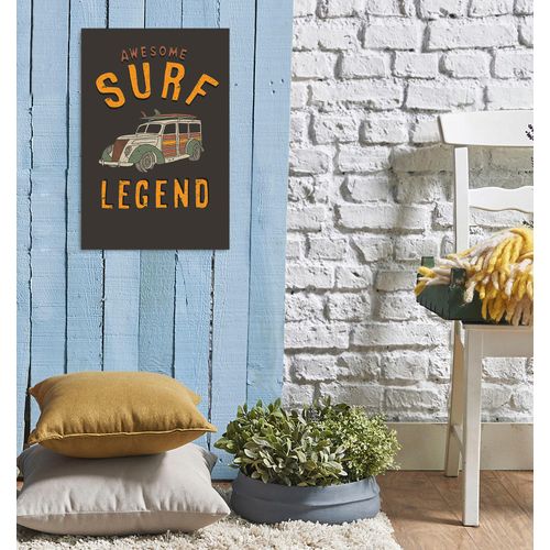 4067437338676 - Metallbild QUEENCE Surf Legend Bilder Gr B H 30 cm x 45 cm Metallbild Hochformat 1 St orange Metallbilder Stahlschilder