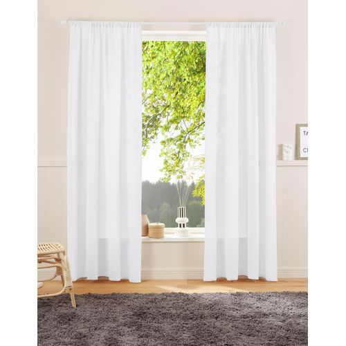 4004567282455 - Vorhang Lanea LeGer Home by Lena Gercke Stangendurchzug (1 St) halbtransparent Leinenoptik halbtransparent verschiedene Größen weiß