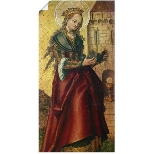 4055327565936 - Wandbild ARTLAND Die heilige Barbara Bilder Gr B H 50 cm x 100 cm Poster Frau 1 St bunt Bild Poster Bilder als Leinwandbild Wandaufkleber oder in versch Größen
