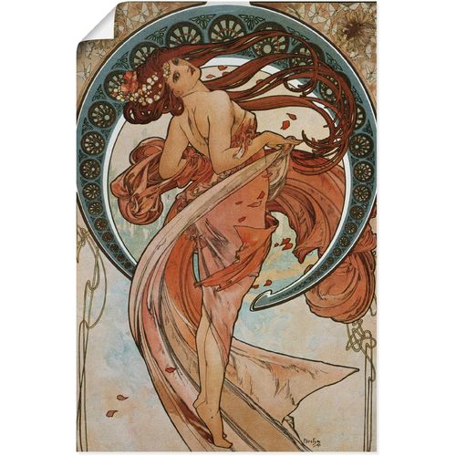 4058661208149 - Wandbild ARTLAND Vier Künste Der Tanz 1898 Bilder Gr B H 60 cm x 90 cm Poster Frau 1 St orange Bild Poster Bilder als Alubild Leinwandbild Wandaufkleber oder in versch Größen