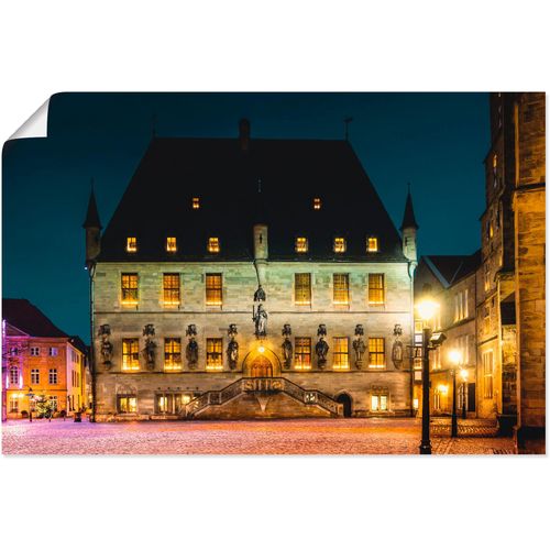 4059745187589 - Wandbild ARTLAND Rathaus Osnabrück II Bilder Gr B H 90 cm x 60 cm Poster Deutschland 1 St bunt Bild Kunstdruck Metallbild Metallbilder Bilder als Alubild Leinwandbild Wandaufkleber oder Poster in versch Größen