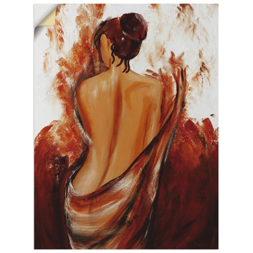 4062144383322 - Wandbild ARTLAND Frau in rot Bilder Gr B H 60 cm x 80 cm Wandaufkleber - Vinyl Frau Hochformat 1 St rot Bild Poster Bilder als Leinwandbild Wandaufkleber oder in versch Größen