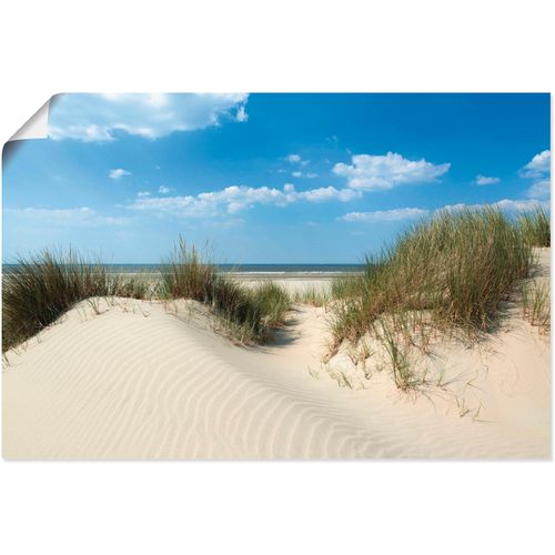 4058661456748 - Wandbild ARTLAND Düne mit Meeresblick Bilder Gr B H 120 cm x 80 cm Poster Strand 1 St blau Bild Kunstdruck Kunstdrucke Bilder als Alubild Leinwandbild Wandaufkleber oder Poster in versch Größen