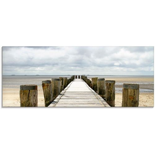 4058661624574 - Glasbild ARTLAND Steg ins Watt Bilder Gr B H 125 cm x 50 cm Glasbild Strand 1 St beige (naturfarben) Glasbilder in verschiedenen Größen 4058661624574 - Glasbild ARTLAND Steg ins Watt Bilder Gr B H 125 cm x 50 cm Glasbild Strand 1 St beige (naturfarben) Glasbilder in verschiedenen Größen