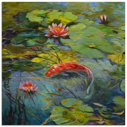 4058661393159 - Glasbild ARTLAND Roter Koi Bilder Gr B H 40 cm x 40 cm Glasbild Wassertiere quadratisch 1 St grün Bild Glasbild Glasbilder Bilder in verschiedenen Größen 4058661393159 - Glasbild ARTLAND Roter Koi Bilder Gr B H 40 cm x 40 cm Glasbild Wassertiere quadratisch 1 St grün Bild Glasbild Glasbilder Bilder in verschiedenen Größen