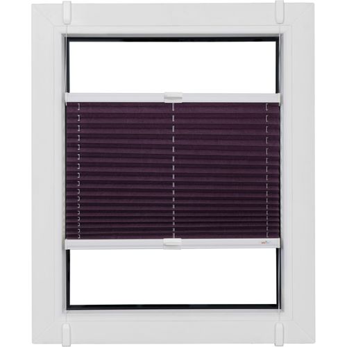 4001442956227 - Plissee Budget Crush Plissees Gr 160 cm zweiseitig verschiebbar 50 cm lila (lila weiß) Plissees ohne Bohren Klemmfix crushed